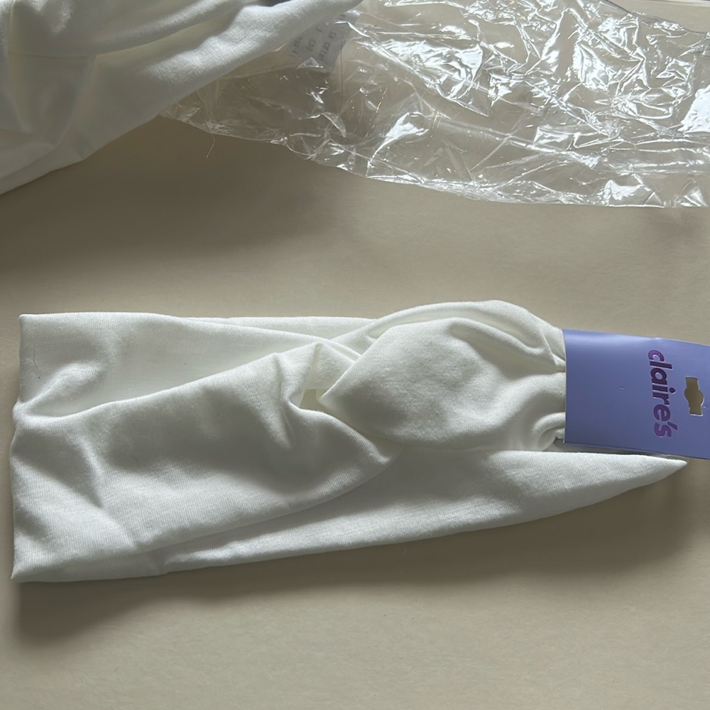 White cotton headband
